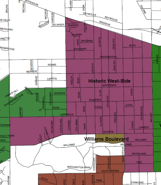 Historic West Side Neighborhood Association area map